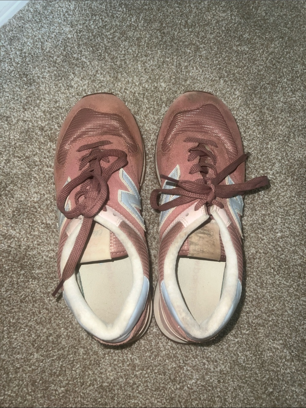 New Balance Rust/Pale Pink and White Low-Top Sneakers See Description - Picture 2 of 4